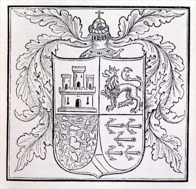 Arms of Columbus, from The Narrative and Critical History of America, edited by Justin Winsor, London, 1886 by English School